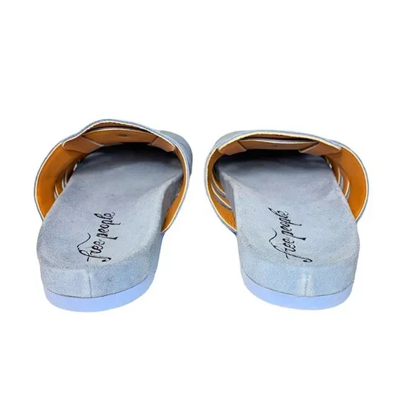 FREE PEOPLE Sunday Season Footbed Blue Suede Mule - Picture 7 of 9